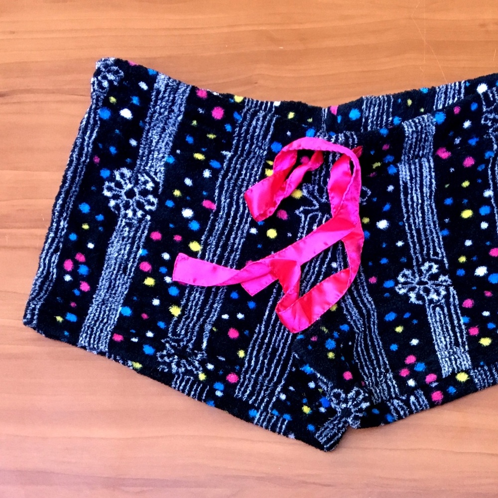 PLUSH❤Sweet Tart Black Pink Lounge Sleep Sexy Booty Shorts - XL